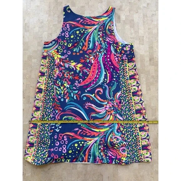 Lilly Pulitzer Jackie Shift Resort 'Beach Loot' Resort Vacation Colorful Silk M - Picture 8 of 8